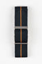 ELLIOT BROWN Webbing Watch Strap with BEADBLASTED Buckle in black wit burnt orange strap