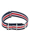 One-Piece Watch Strap in BLUE/WHITE/RED Thin Stripes