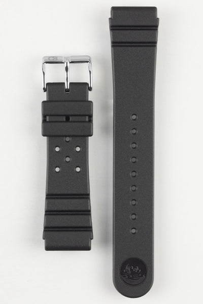 Black Bonetto Cinturini 284 Premium Ruber Sports Watch Strap with logo embossed Steel Buckle