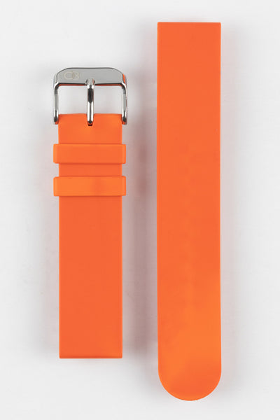 Orange Bonetto Cinturini 270 Self Punch Rubber Watch Strap Logo Embossed Steel Buckle