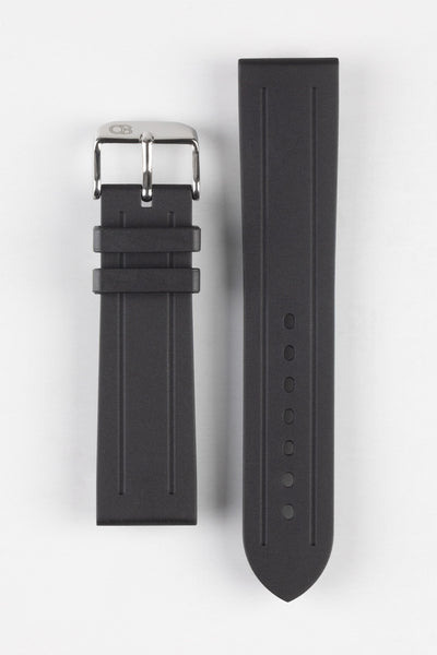 Black Bonetto Cinturini 319 rubber watch strap