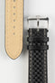 Di-Modell CARBONIO Carbon-Embossed Leather Watch Strap in BLACK