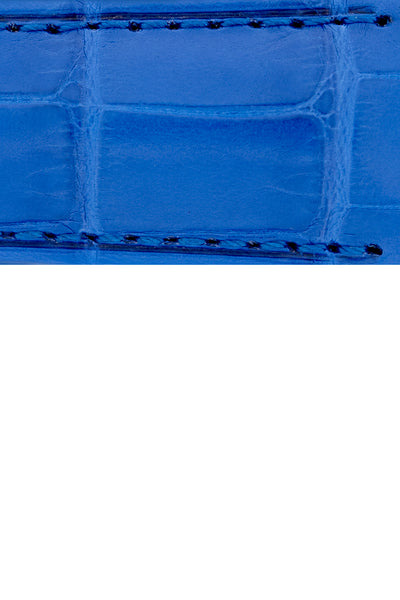 Hirsch Earl Genuine Alligator-Skin Watch Strap in Royal Blue (Texture Detail)