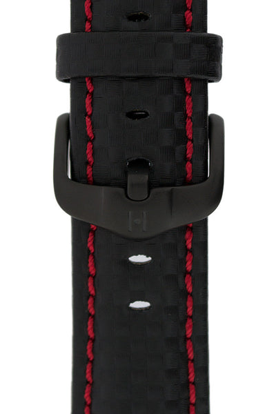 Hirsch H-Active Stainless Steel Buckle with Black PVD Coating (Example on Carbon Strap)