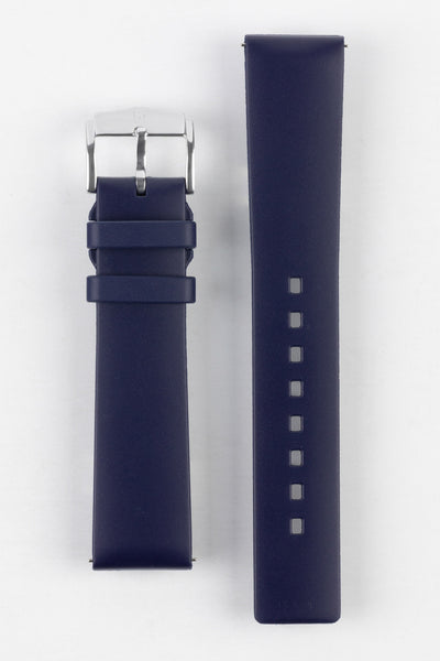 Hirsch PURE Caoutchouc Natural Rubber Watch Strap in BLUE