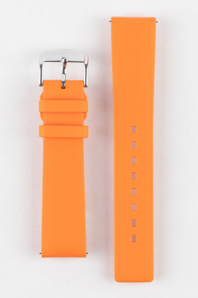 Hirsch PURE Natural Rubber Watch Strap in Orange