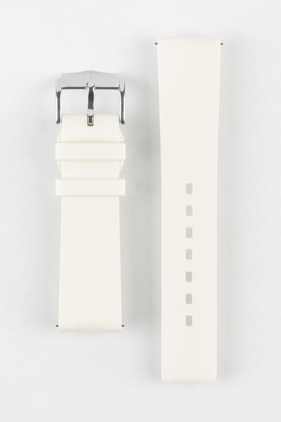 Hirsch PURE Natural Rubber Watch Strap in WHITE
