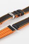 Hirsch ROBBY Orange / Black Sailcloth Effect Performance Watch Strap