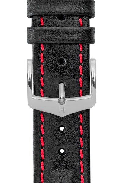 Hirsch H-Classic (HCB) Polished Stainless Steel Buckle in Silver-Tone (Example on Leather Strap)