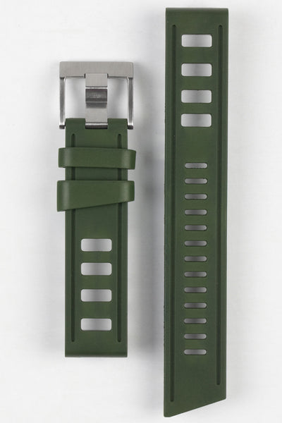 ISOfrane Rubber Dive Watch Strap in MILITARY GREEN