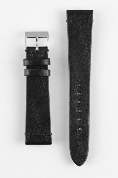 vintage black leather watch strap