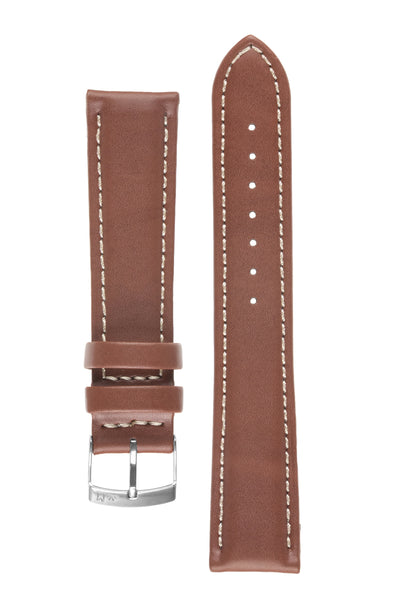 Morellato CASTAGNO Calfskin-Grain Vegan Leather Watch Strap in BROWN