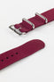One-Piece Watch Strap in BURGUNDY with Polished Buckle and Keepers